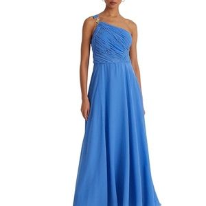 New Ralph Lauren crepe one shoulder dress plus  size